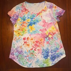 Indigo Soul Floral Tee Size Large